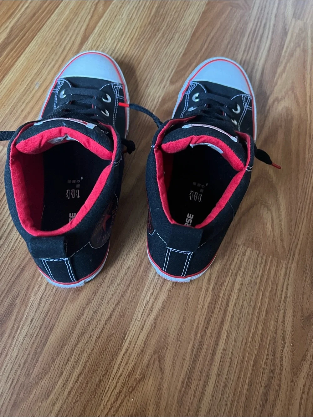 Converse Kids Black and Red High-Top Sneakers